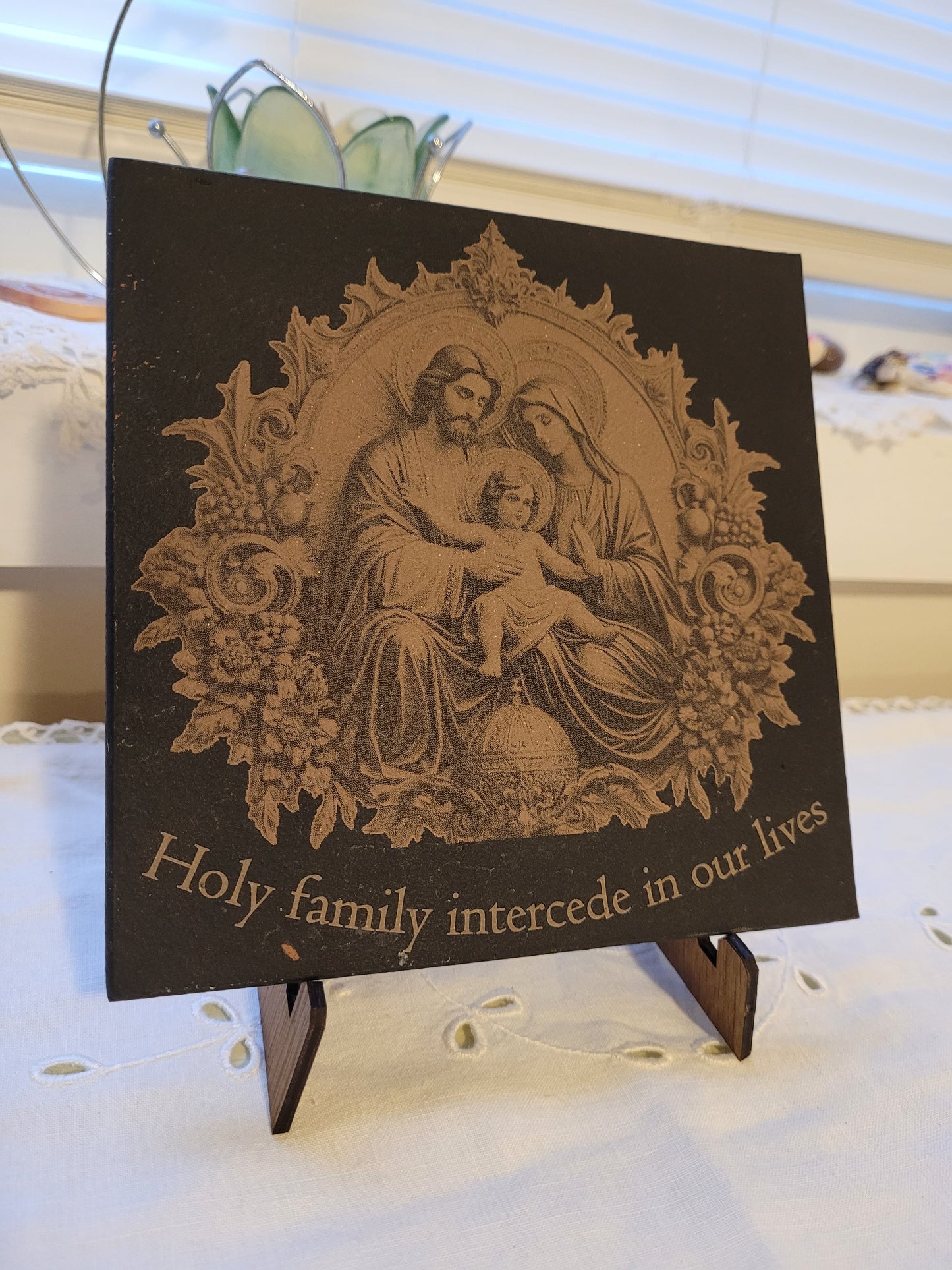 Laser Engraved Terracotta Tile Plaque  - Christian Gift