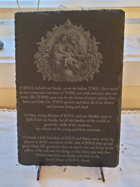 Laser Engraved Slate Prayer Plaque - Christian Gift