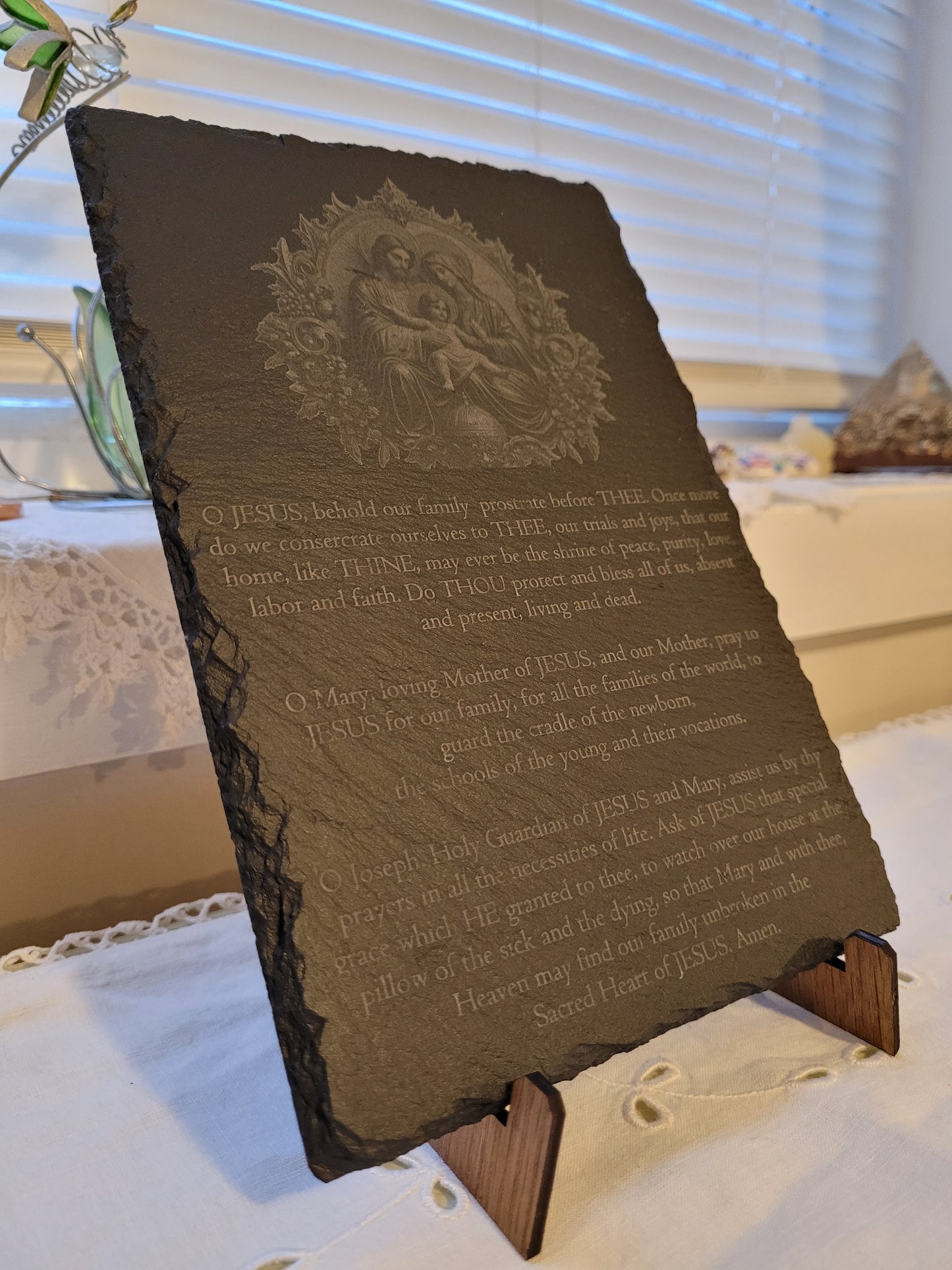 Laser Engraved Slate Prayer Plaque - Christian Gift